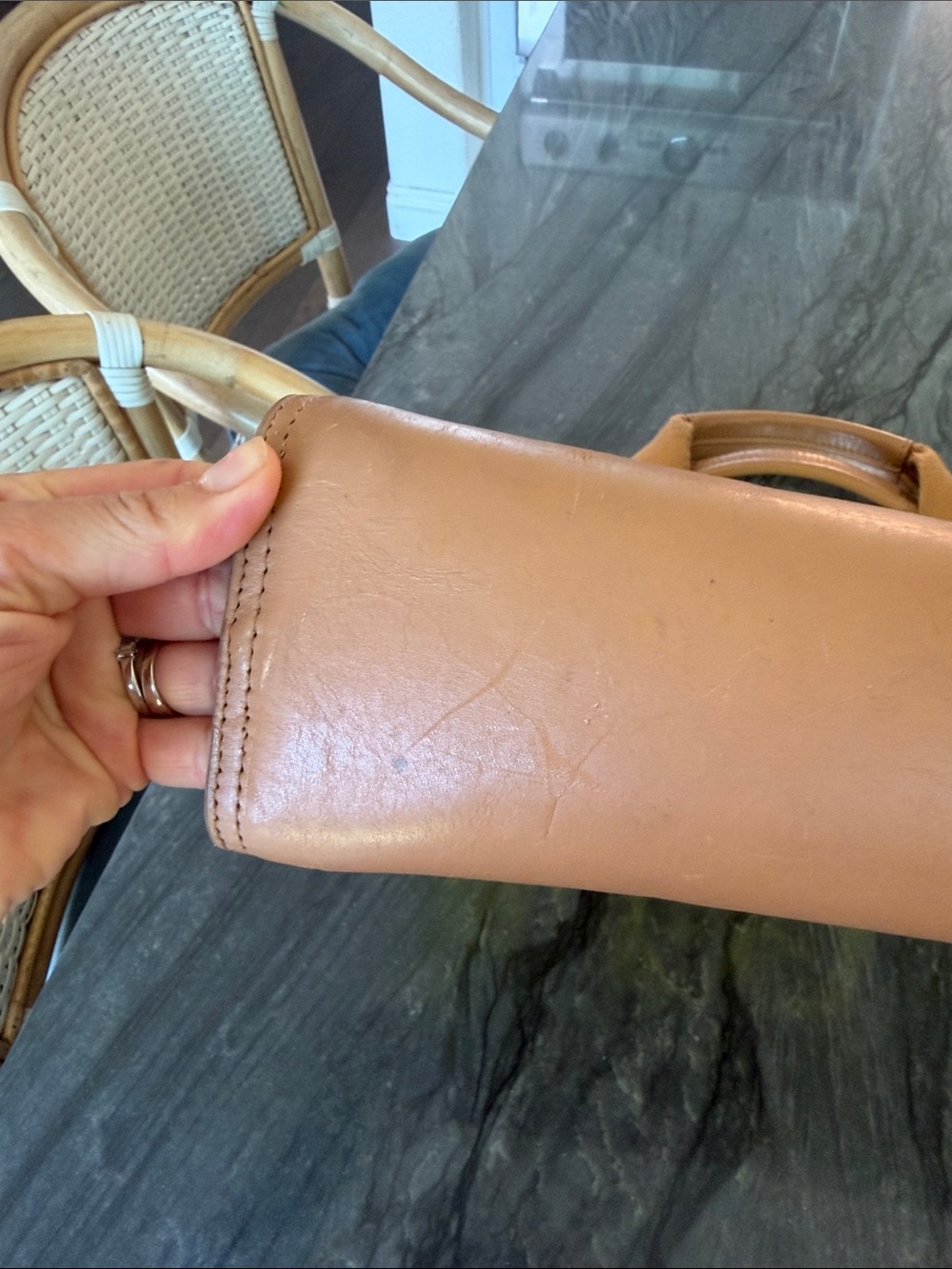 Tory Burch Neon Yellow Clear Tote with Tan Trim - Picture 9 of 11